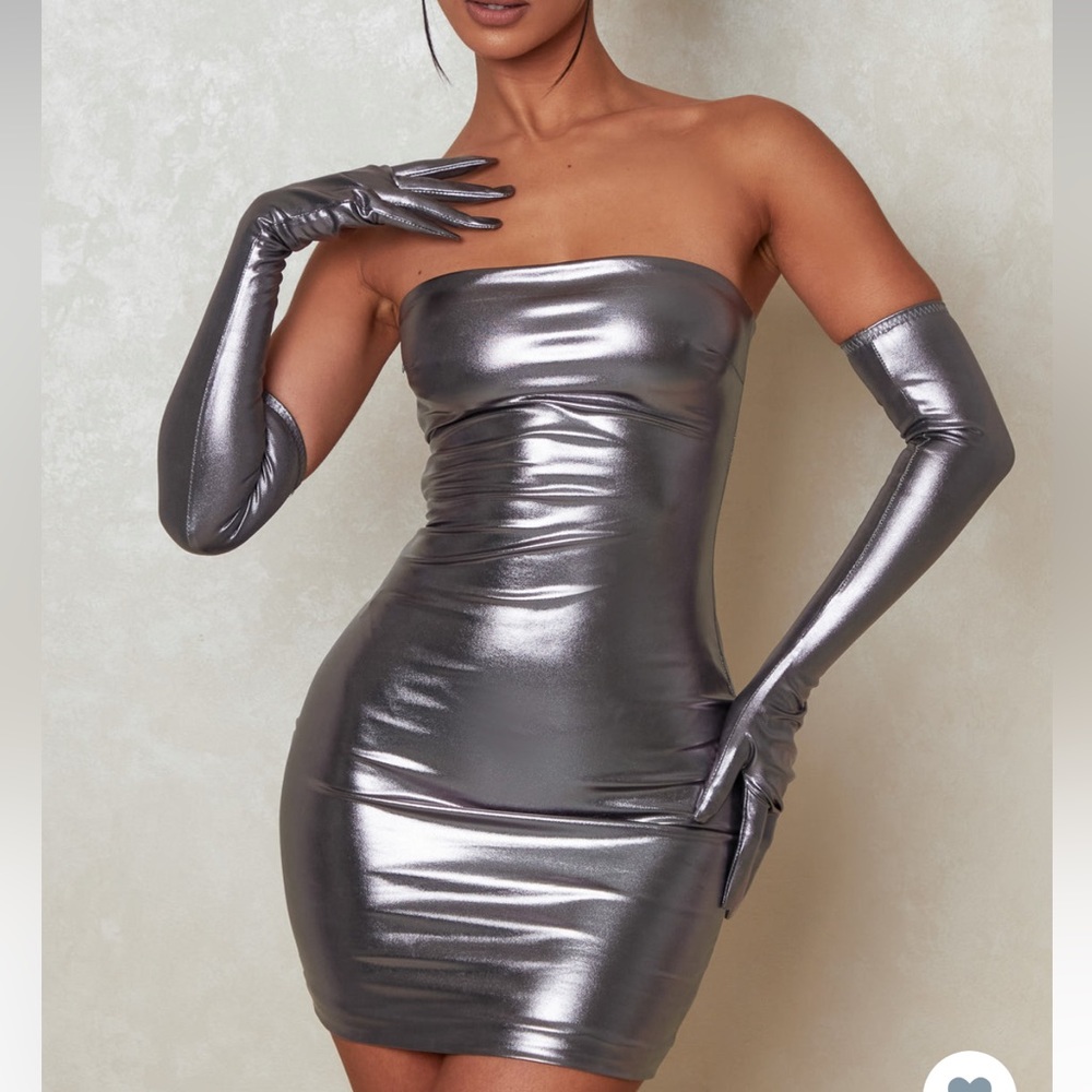 Metallic Silver Dress
